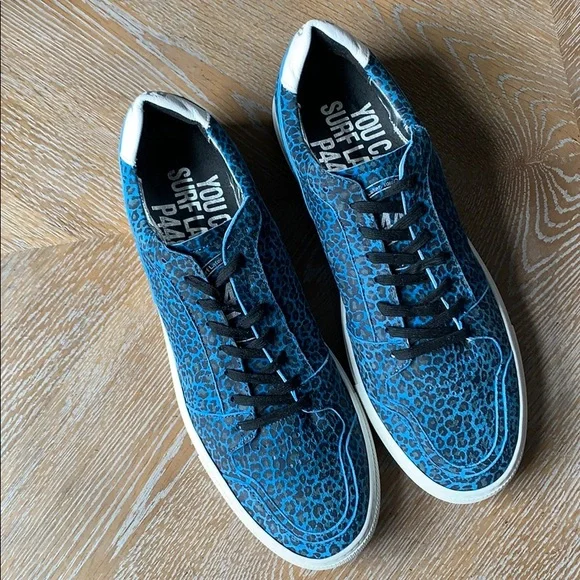 P448 Blue Leopard Suede Kenya Roy Sneakers 12.5